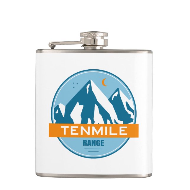 Tenmile Range Colorado Hip Flask (Front)
