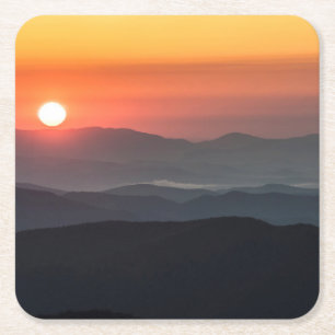 Tennant Mt, Graveyard Fields area, sunrise Square Paper Coaster