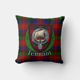 Tennant Scottish Clan Tartan & Crest Cushion