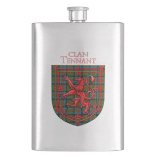 Tennant Tartan Scottish Plaid Lion Rampant Hip Flask