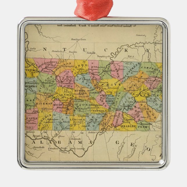 Tennessee 3 metal tree decoration (Front)