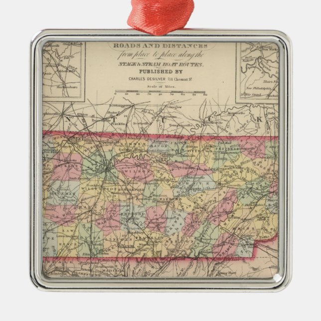 Tennessee 3 metal tree decoration (Front)