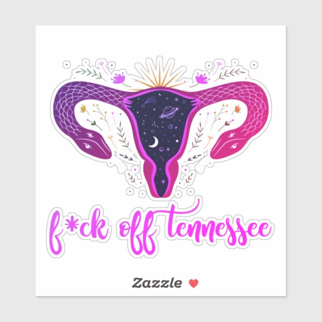 Tennessee Abortion Ban Celestial Uterus Car Decal (Sheet)