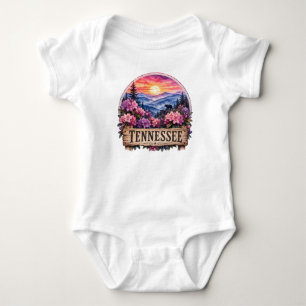 Tennessee Americana Floral Patriotic State Design Baby Bodysuit