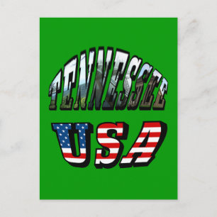 Tennessee and USA Picture Text Postcard