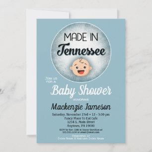 Tennessee Baby Shower Funny Blue Boys Invitation