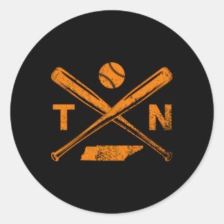 Tennessee Baseball Bats Ball Baseball Player Classic Round Sticker