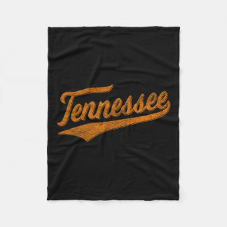 Tennessee Baseball Sports Script Cursive Flag Swoo Fleece Blanket