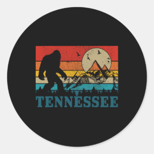 Tennessee Bigfoot Vintage Mountains Nashville Hiki Classic Round Sticker
