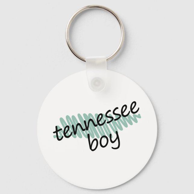 Tennessee Boy on Child's Tennessee Map Drawing Key Ring (Front)
