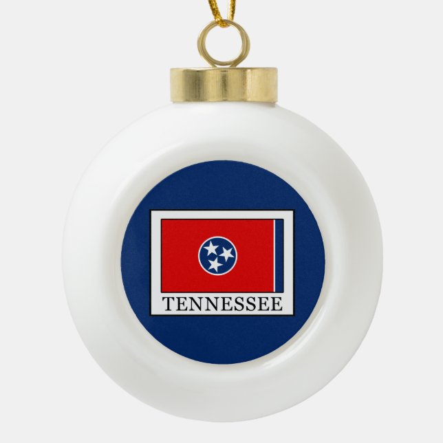 Tennessee Ceramic Ball Christmas Ornament (Front)