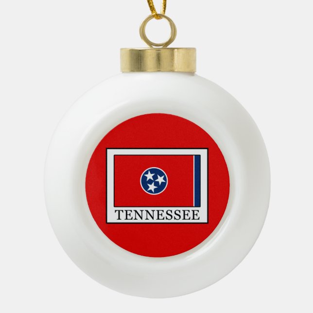 Tennessee Ceramic Ball Christmas Ornament (Front)