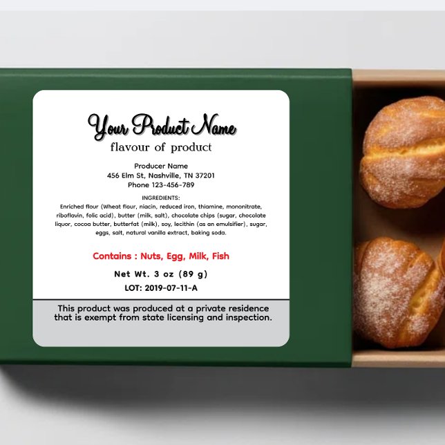 Tennessee Cottage Food Label (Creator Uploaded)