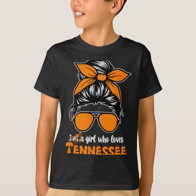 Tennessee Cowgirl Gingham Bun Tn Orange State Wome T-Shirt (Front)