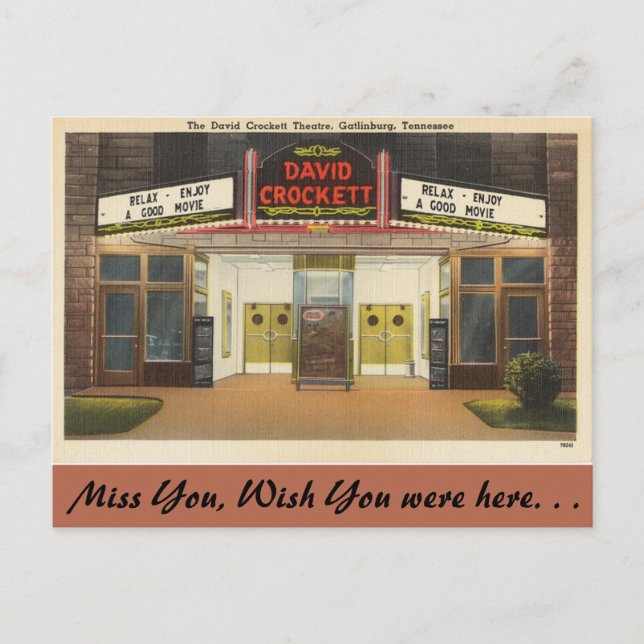 Tennessee, David Crockett Theatre, Gatlinburg Postcard (Front)