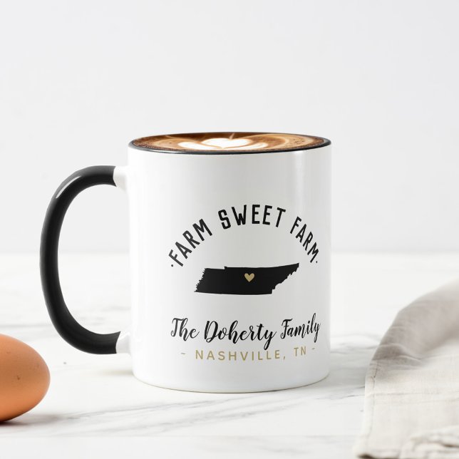 Tennessee Farm Sweet Farm Family Monogram Mug (Creator Uploaded)