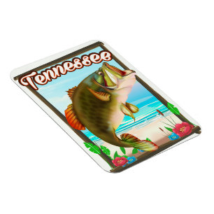 Tennessee Fishing poster. Magnet