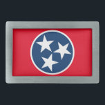 Tennessee Flag Belt Buckle<br><div class="desc">The tristar emblem on the Tennessee state flag.</div>