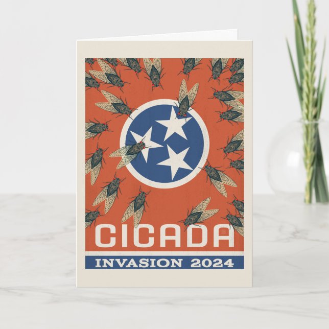 Tennessee Flag Cicada Invasion Card (Front)
