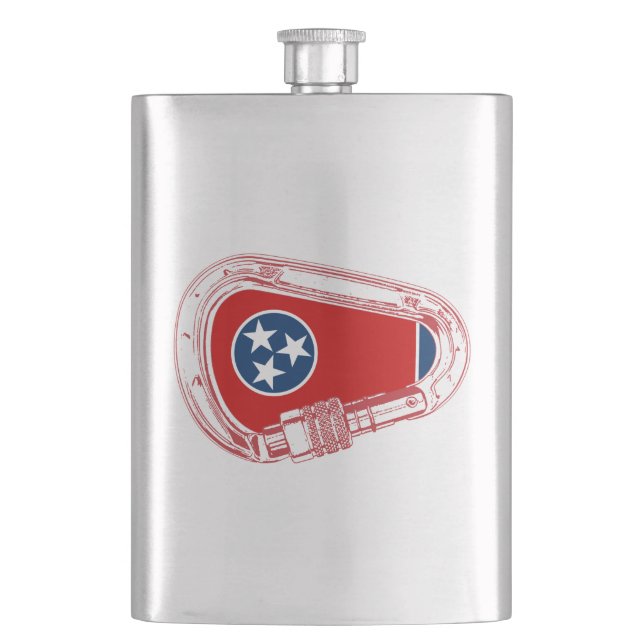 Tennessee Flag Climbing Carabiner Hip Flask (Front)