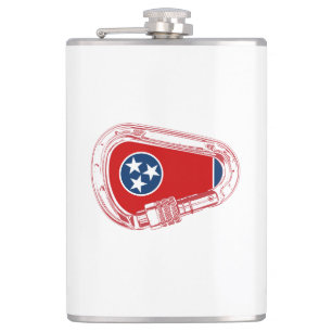 Tennessee Flag Climbing Carabiner Hip Flask