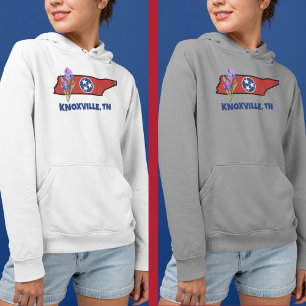 Tennessee Flag & Flower Purple Iris Custom Text Hoodie