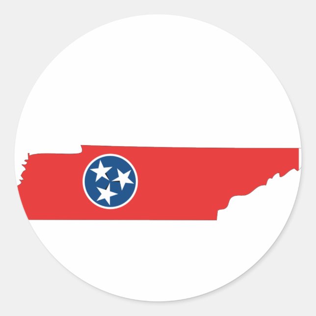 Tennessee Flag Map Classic Round Sticker (Front)