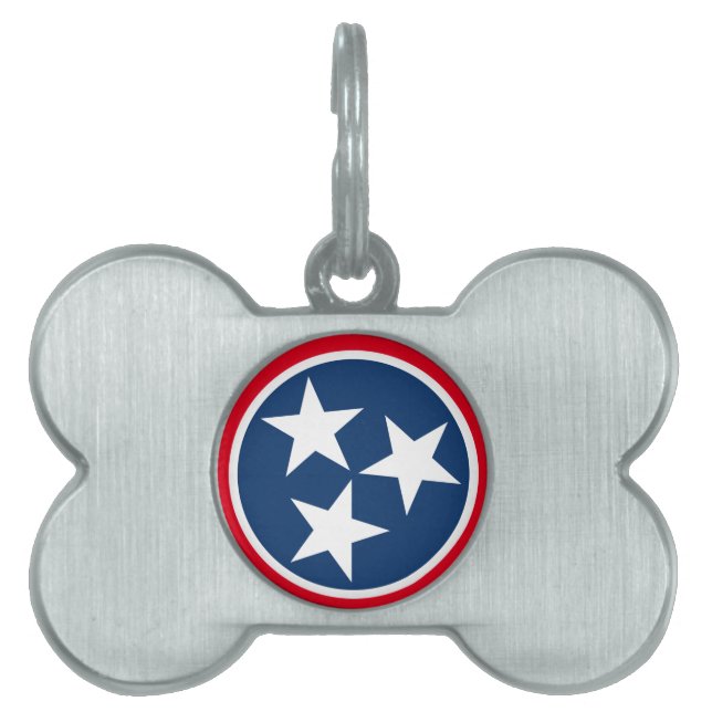 Tennessee Flag Pet Name Tag (Front)