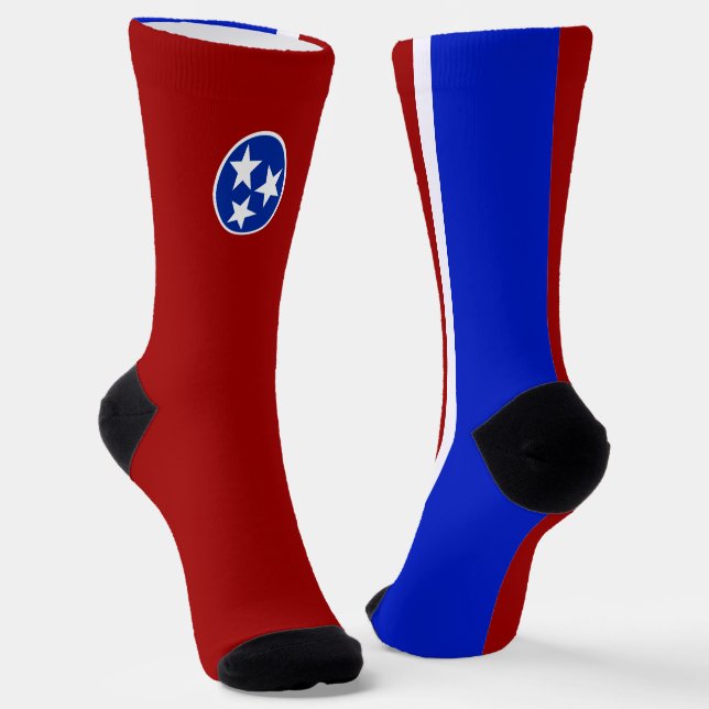 Tennessee flag socks (Angled)