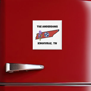 Tennessee Flag & State Flower Iris Custom Text Magnet