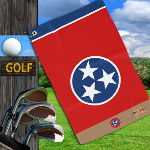 Tennessee flag & Tennessee monogrammed / golf Golf Towel