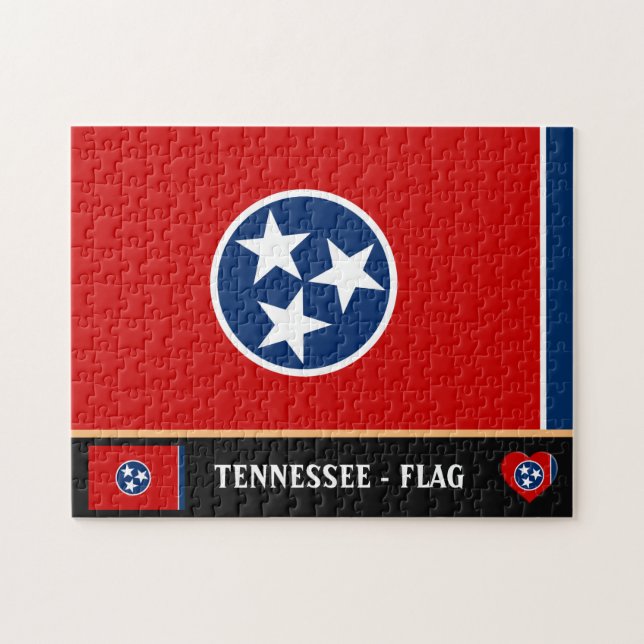 Tennessee Flag & Tennessee State USA /America Jigsaw Puzzle (Horizontal)