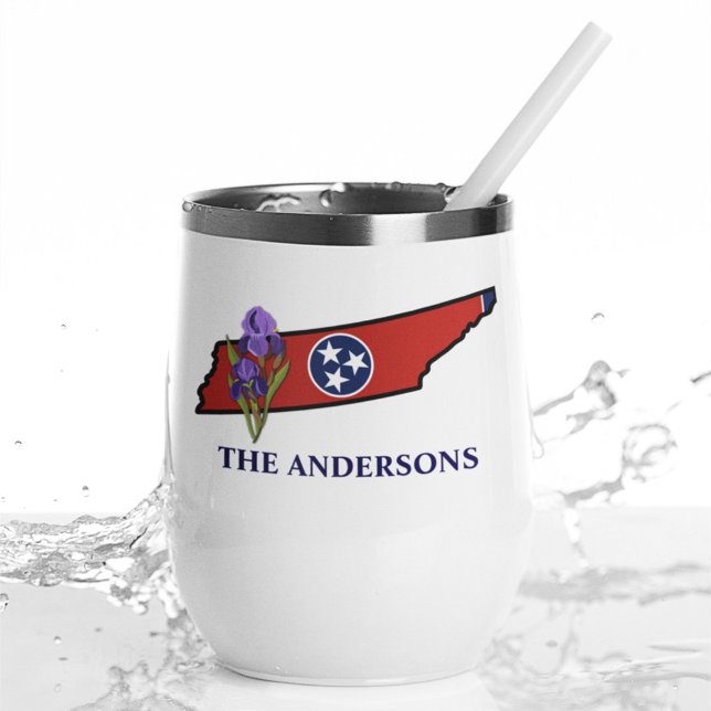 Tennessee Flag with State Flower Iris Custom Text (Creator Uploaded)