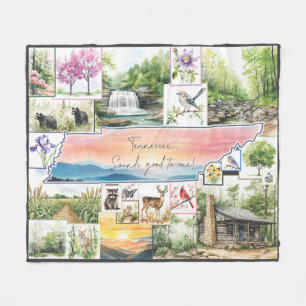Tennessee Fleece Throw Watercolor Blanket