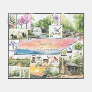 Tennessee Fleece Throw Watercolor  Blanket