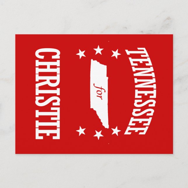 TENNESSEE FOR CHRISTIE POSTCARD (Front)