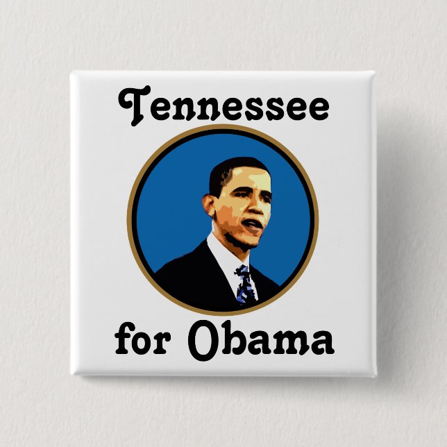 Tennessee for Obama 15 Cm Square Badge (Front)