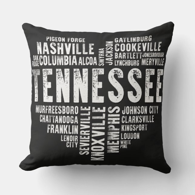 Tennessee Heart Love Knoxville Nashville Memphis  Cushion (Front)