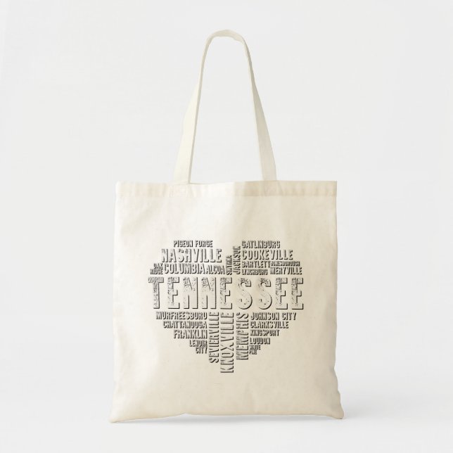 Tennessee Heart Love Knoxville Nashville Memphis Tote Bag (Front)