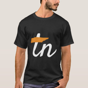 Tennessee Home State Flag Orange And White Script T-Shirt