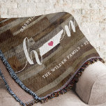 Tennessee Home State Personalized Wood Look Throw Blanket<br><div class="desc">Show some home state pride with this cute rustic faux wood plank throw blanket featuring "home" in white calligraphy script lettering with a silhouette map of the state of Tennessee standing in for the letter "O." A pink heart illustration inside the state map completes the design; you can change the...</div>