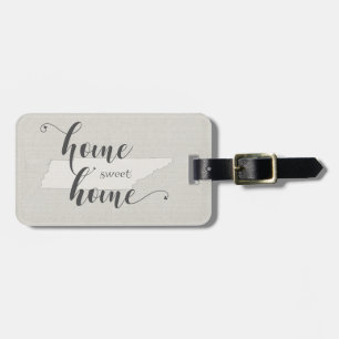Tennessee - Home Sweet Home burlap-look Luggage Tag