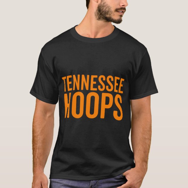 Tennessee Hoops Shirt Basketball Fan Orange White  (Front)
