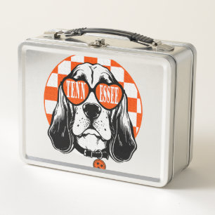 Tennessee Hound Orange White Rocky Top TN Dog Metal Lunch Box