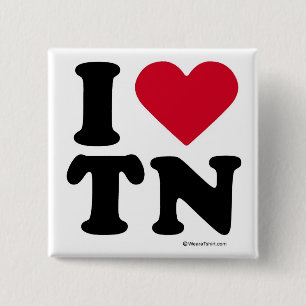 TENNESSEE - "I LOVE TN" "I LOVE TENNESSEE" 15 CM SQUARE BADGE