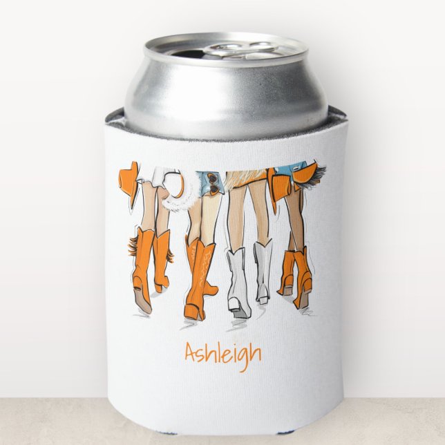Tennessee Ladies Cowboy Boots Orange Fashion Name Can Cooler (Creator Uploaded)