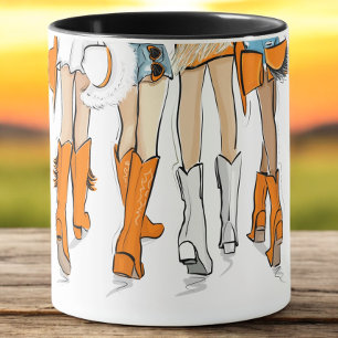 Tennessee Ladies Cowboy Boots Orange Fashion Name Mug