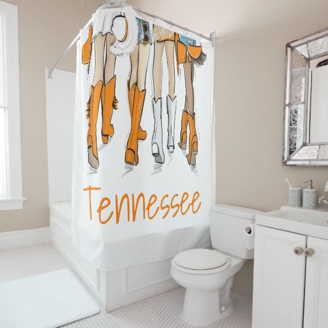 Tennessee Ladies Cowboy Boots Orange Fashion  Shower Curtain (In Situ)