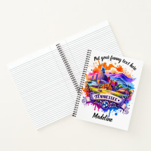 Tennessee landmarks in vibrant colours notebook