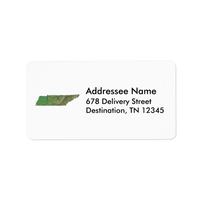 Tennessee Map Address Label (Front)